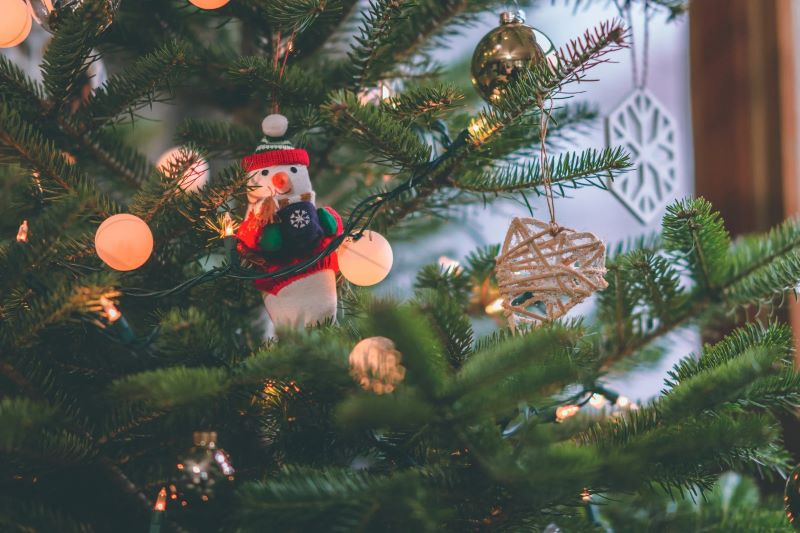 snowman toy on the tree